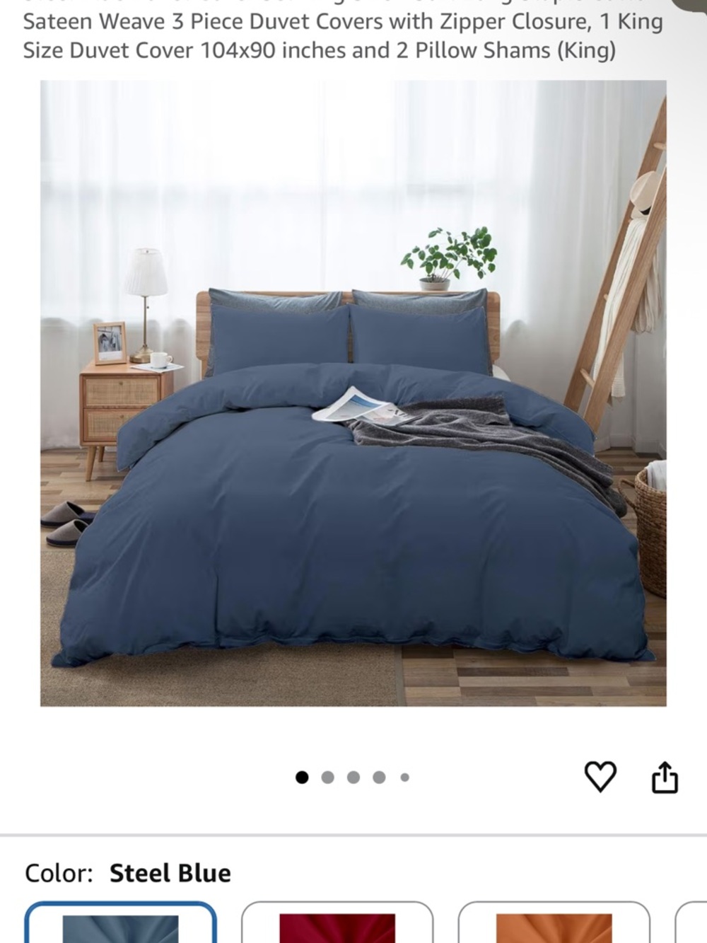 King Size Duvet Cover Set 3PC 100% Cotton 600TC Blue Luxury Bedding NEW